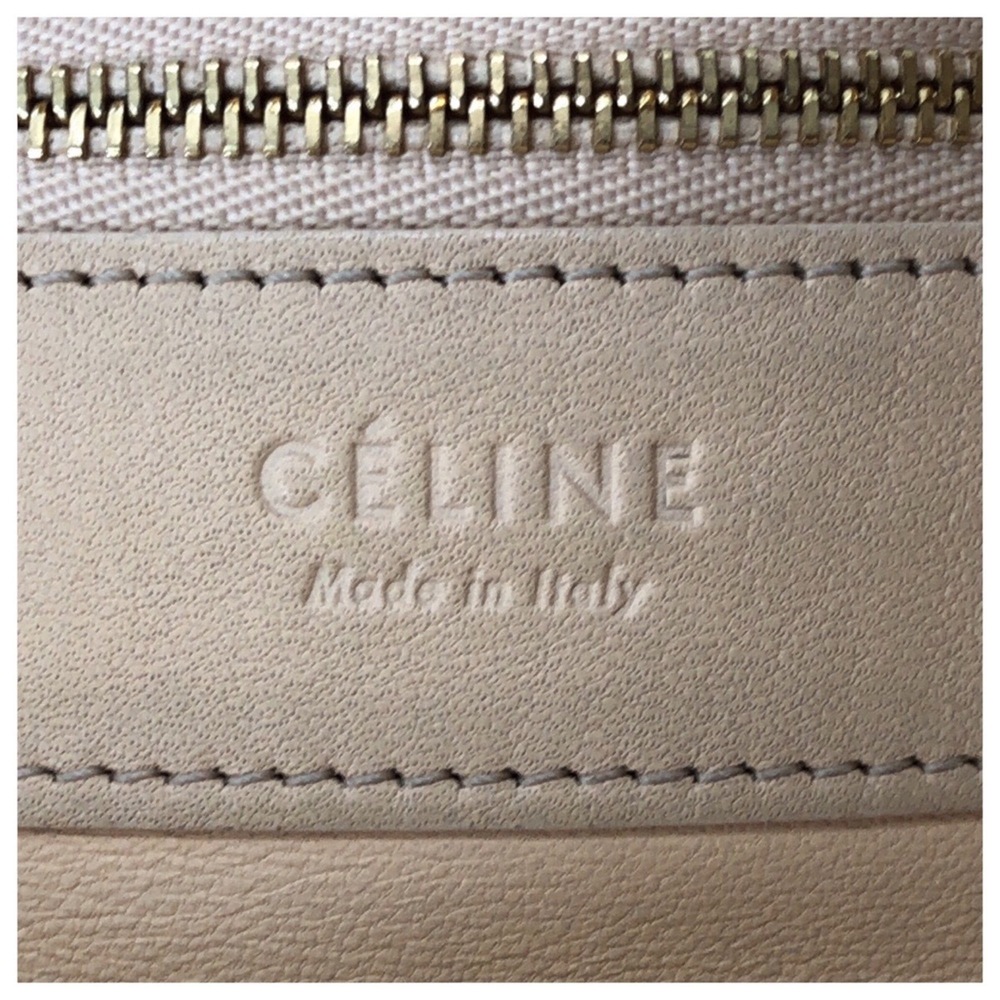CELINE Horizontal Cabas Bicolor Beige Black Gold Hardware Leather Tote Bag Sh... - Picture 4 of 10